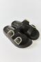 Women's Open Front Soft Sole Slippers Black - 2