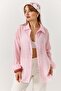 Women's Textured Transparent Shirt Pink - 4