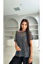 Pulin Women's Sequined Navy Blue Blouse