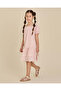 Girls Pink Embroidered Dress - 4