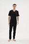 Kly 26407 Men's 100% Cotton V-Neck Half-Sleeved Plus Size Pajama Set - 2