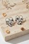 White Color Bow Design Shiny Stone Women's Earring Pair - 5