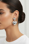 White Color Double Heart Bead Detailed Dangle Women's Earrings - 2