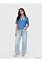 Two Mt Shop Quality Lcw Vision Blue Interlock Plain Standard & Regular Short Sleeve Women's T-Shirt - 2