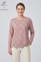 Women's Half Moon Patterned Laser Cut Embroidered Stoned Slit Lycra Mother Combed Cotton Blouse