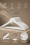 12 Pieces of Premium Varnished Wood 100% Natural Bamboo White Hangers – Polished Bamboo Wood Clothes and Trousers Organizer Hanger