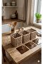 Metal Wire Mesh Woven Glass Cover Handmade Mini Decorative 3-Cornered Basket Organizer Basket - 2