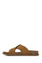 Women's Tan Buckle Suede Leather Slippers 26Sfd5022V3 - 3