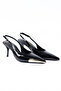 Leather Black Patent Leather Back-Strapped Heeled Women's Shoes - Kb4044 - 2