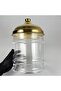 Brass-Covered 17X20 cm Cylinder Jar - Nostalgia Jar for Transportation, Decorative, Pastry, Etc. - 3.7 Lt - 2