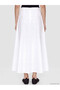 Ecru Poplin Flared Skirt - 3