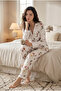 Premium Women's Satin Pajama Set Buttoned Shirt Collar Luxury Boxed - 3