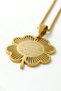 Gold Color Stainless Steel Necklace with Evil Eye Verse & Ottoman Monogram Clover Design and Bar and Chain Design - 6
