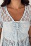 Women's Lace Detailed Transparent Blouse V-Neck Gathered Detailed Stylish Blouse - 3