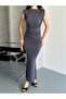 Women's Drape Detail Zero Sleeve Maxi Dress - 4