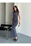 Women's Drape Detail Zero Sleeve Maxi Dress