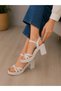 Women's Round Toe Buckle Detailed Wedge Heeled Comfortable Sandals - 3