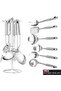 Stainless Steel Kitchen Tools 7-Piece Set, Silver, Multifunctional Stainless Steel Kitchenware with Holder Stand - 5