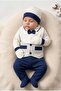 Baby Boy Striped Bow Tie 5-Piece 0-3 Months Newborn Hospital Release Bodysuit Set