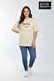 Women's Large Size Milano Italy Printed 3Xl-6Xl Crew Neck T-Shirt Spr25Btsk510-09 - 7