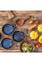 Ceramic Spoon Ladle Rest, Kitchen Stove Spoon Holder, Spatula Cooking Accessories, Blue Set of 4 - 3