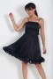 Women's Rope Strap Lined Skirt with Ruffled Hem and Draped Chiffon Short Dress