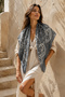 Women's Cotton Kutjen 90X90 cm Scarf Shawl 4000 Anthracite