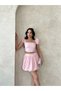 Women's Scallop Embroidered Crop Blouse Balloon Mini Skirt Set - 6