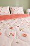 Pink Flowers Double Quilted Pique & Multi-Purpose Bedspread - 3 Pieces - 3