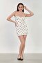 Women's Polka Dot Strap Mini Dress - White