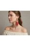 Sea Breeze Coral Oyster Design Dangle Earrings Turquoise Red and White Color Options - 5