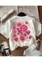 Women's Colorful Daisy Flower Printed Crewneck T-Shirt - 3