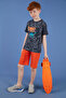 Cotton Printed Crew Neck Short Sleeve Shorts Suit Boys' SET6212020 - 6
