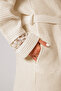 Lavinya 100% Cotton Lace Hooded Bathrobe - Dark Cream - 3