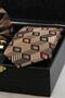 Black Men's Gift Box - Tie with Handkerchief, Cufflinks, Tie Clip Kmk228 - 3