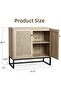 - Rattan Buffet Cabinet with 2 Doors, Farmhouse Console Table with Storage, Decorative Entryway Table, Kitchen Cabinet for Living Room, Hallway, Dining Room, Natural - 2