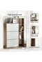 DISSET SHOE RACK 18 PAIRS WITH 3 DRAWER - WHITE & NATURAL - 5
