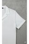 White Men's Wrinkled Fabric Summer Lycra Polo Collar Short Sleeve T-Shirt and Shorts Set - 2