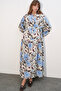 Women's Lilyum Fabric Long Hijab Dress 1513 - Light Blue - 3