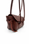 Berlin Baguette Women's Shoulder Bag with Knot Detail on the Covered Edges, Brown - 3