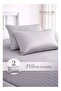 3-Piece Striped Microfiber Fitted Sheet Set King 180x200cm – Soft Elastic Deep Pocket 17cm, Silver - 5