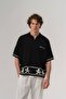 Axis Geometric Patterned Knitwear Oversize Short Sleeve Shirt