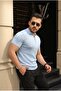 Men's Modern Cut Polo Collar T-Shirt with Knitted Detail - 5