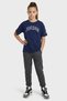 Kids Girl Sportswear Fit Short Sleeve Outdoor T-Shirt, Navy