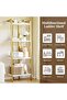 Modern 4-Tier Ladder Bookshelf - Open Display Bookcase with Marble Wood Shelves - Sturdy Iron Frame - Space-Saving Storage for Office, Living Room, Bedroom, Kitchen - 6