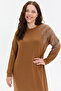 Stone Detailed Comfortable Fit Long Women's Dress - 6