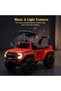 Roviq Kids Jeep Push Car with Music, LED Lights, Backrest, Wheels - Toddler Ride-on Toy (Red) - 3