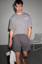 Villena Men's Dark Gray Shorts with Elastic Waistband and Stretch Fabric
