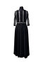 Linear Sequin Embroidered V-Neck Evening Dress - 5