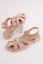 Women's Suede Fabric Gold Buckle Detail Comfortable Sole Daily Sandals - 3